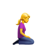 femme à genoux : vers la droite