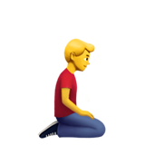 homme à genoux : vers la droite