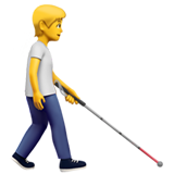 Personne avec une canne blanche : vers la droite