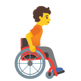 Personne en fauteuil roulant manuel : vers la droite - Noto Color Emoji