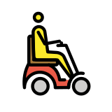 Personne en fauteuil motorisé : vers la droite - OpenMoji