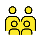 Famille : adulte, adulte, enfant, enfant - OpenMoji