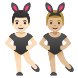 hommes avec des oreilles de lapin : peau claire et peau moyennement claire