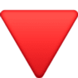 Triangle rouge pointant vers le bas - Facebook