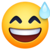 Visage souriant avec une goutte de sueur - Facebook