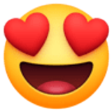 Visage souriant avec yeux en forme de cœur - Facebook