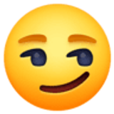 Visage avec un sourire malin - Facebook