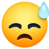 Visage démoralisé avec goutte de sueur - Facebook