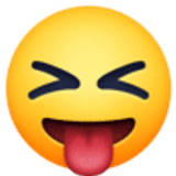 Visage qui tire la langue les yeux plissés - Facebook