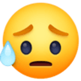 Visage triste mais soulagé - Facebook