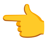 Main avec index pointant à gauche - Noto Color Emoji