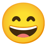 Visage très souriant aux yeux rieurs - Noto Color Emoji