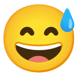 Visage souriant avec une goutte de sueur - Noto Color Emoji