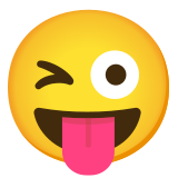 Visage qui tire la langue et fait un clin d’œil - Noto Color Emoji