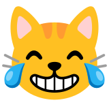 Chat qui pleure de joie - Noto Color Emoji