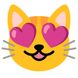 Chat souriant aux yeux en cœurs - Noto Color Emoji