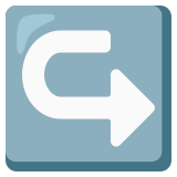 Flèche courbe droite - Noto Color Emoji