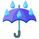 Parapluie avec gouttes de pluie - Noto Color Emoji