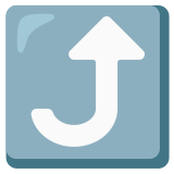 Flèche courbe haut - Noto Color Emoji