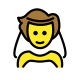 Personne mariée avec voile - OpenMoji