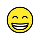 Visage souriant aux yeux rieurs - OpenMoji