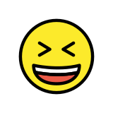 Visage souriant avec yeux plissés - OpenMoji