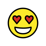 Visage souriant avec yeux en forme de cœur - OpenMoji