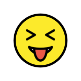 Visage qui tire la langue les yeux plissés - OpenMoji