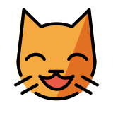 Chat qui sourit avec des yeux rieurs - OpenMoji