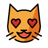 Chat souriant aux yeux en cœurs - OpenMoji