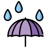 Parapluie avec gouttes de pluie - OpenMoji