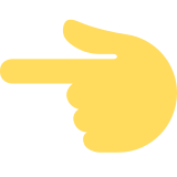 Main avec index pointant à gauche - Twitter / X