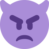 Visage en colère avec des cornes - Twitter / X