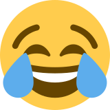 Visage riant aux larmes - Twitter / X