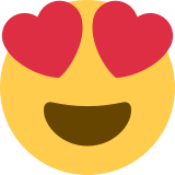 Visage souriant avec yeux en forme de cœur - Twitter / X