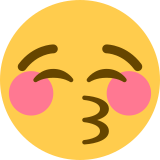 Visage faisant un bisou avec les yeux fermés - Twitter / X