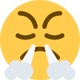 Visage avec fumée sortant des narines - Twitter / X