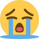 Visage qui pleure à chaudes larmes - Twitter / X