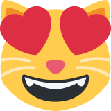 Chat souriant aux yeux en cœurs - Twitter / X