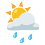 Soleil derrière un nuage de pluie - Noto Color Emoji