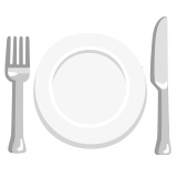 Fourchette et couteau avec assiette - Noto Color Emoji