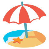 Plage avec parasol - Noto Color Emoji