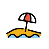 Plage avec parasol - OpenMoji