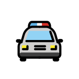 Voiture de police de face - OpenMoji