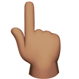 main avec index pointant vers le haut : peau légèrement mate