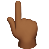 main avec index pointant vers le haut : peau mate