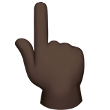 main avec index pointant vers le haut : peau foncée