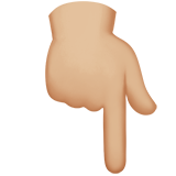 main avec index pointant vers le bas : peau moyennement claire