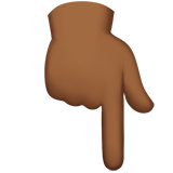 main avec index pointant vers le bas : peau mate