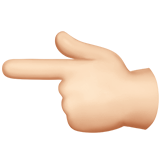 main avec index pointant à gauche : peau claire